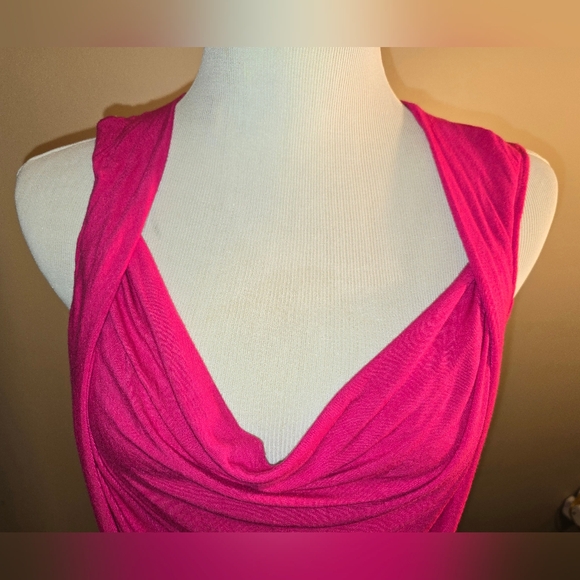Cabi Sleeveless Tunic XL Pink Fuschia Draped Front Beautiful STYLE #747 - Picture 3 of 5